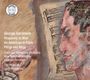 Texte: "George Gershwin", "Rhapsody in Blue", "An American in Paris", "Columbia Symphony Orchestra". Gemälde eines Mannes am Klavier.