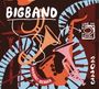 Text: „BIGBAND“, „LIVE IM OVAL“, „HERBERT BERGER“, „2023“. Buntes Design mit Musikinstrumenten und abstrakten Formen.