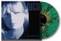 Texte: "NICO" und "HEROINE". Cover zeigt ein blau getöntes Porträt einer Frau. Vinyl mit grünem und buntem Muster.