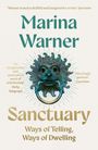 "Marina Warner, Sanctuary: Ways of Telling, Ways of Dwelling." Darunter ein kunstvolles Türklopfer-Design.