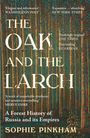 „The Oak and the Larch“ von Sophie Pinkham, Waldillustration mit hohen, schlanken Bäumen.