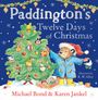 "Paddington's Twelve Days of Christmas" steht über einem festlich geschmückten Baum mit dem Bär in blauer Jacke.