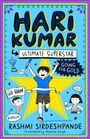 Text: "HARI KUMAR, ULTIMATE SUPERSTAR, GOING FOR GOLD, ME, RAHEEM, GO TEAM, LILY." 
Illustration: Kind rennt durch ein Band.