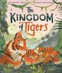 "The Kingdom of Tigers" in großen Buchstaben. Illustration: Zwei Tiger in einer dichten, grünen Dschungellandschaft.