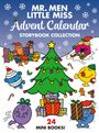 "MR. MEN LITTLE MISS Advent Calendar STORYBOOK COLLECTION 24 MINI BOOKS!" Verschneite Figuren feiern um einen Weihnachtsbaum.