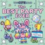 Text: "TOO CUTE TALES The Best Party Ever. Illustrated by Steve James."

Beschreibung: Niedliche Tiere feiern mit Partyhüten und Konfetti.