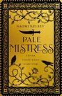 "PALE MISTRESS: LOVER. COURTESAN. SURVIVOR." in goldener Schrift mit Raben und Ranken auf dekorativem Hintergrund.