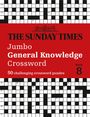"THE SUNDAY TIMES Jumbo General Knowledge Crossword" Text auf rotem Hintergrund, darunter ein schwarz-weißes Kreuzworträtsel.