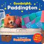 „Goodnight, Paddington“ und „A Push, Pull and Slide Book“. Ein schlafender Bär im Bett mit Patchwork-Decke.