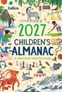 2027 Children's Almanac. Ein Zebra auf einem Zebrastreifen, ein Gorilla, ein Pinguin, ein Kind mit Hockeyschläger, Schachfiguren.