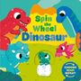 „Spin the Wheel Dinosaur“, „COVER TO BE REVEALED“, Logo: „RED SHED“ auf hellblauem Hintergrund.