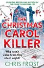 „THE CHRISTMAS CAROL KILLER“ in Rot. Hintergrund: Kirche, Frost und blutige Notenblätter.