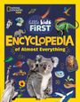"Little Kids First Encyclopedia of Almost Everything." Bunte Illustrationen mit Koalas, Dinosauriern und der Freiheitsstatue.