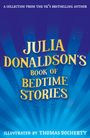 „Julia Donaldson’s Book of Bedtime Stories. Illustrated by Thomas Docherty.“ Blauer Hintergrund mit Strahlen.