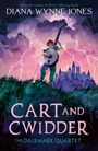 Texte: "Diana Wynne Jones", "Cart and Cwidder", "The Dalemark Quartet". Illustration eines Musikers mit Gitarre vor einer Burg.