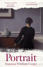 „PORTRAIT“ und „FRANCESCA WHITLUM-COOPER“ in Rosa auf dunklem Hintergrund. Rundlogo mit „COVER TO BE REVEALED“.