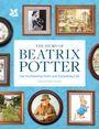 Der Text lautet: "The Story of Beatrix Potter: Her Enchanting Work and Surprising Life. Sarah Gristwood." Gerahmte Bilder umrahmen Texte.