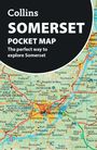 "Collins Somerset Pocket Map. The perfect way to explore Somerset." Bunte Straßenkarte mit Taunton im Zentrum.
