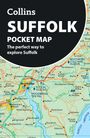 "Collins SUFFOLK POCKET MAP. The perfect way to explore Suffolk." Karte mit Orten wie Woodbridge und Sutton Hoo.