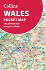 „Collins WALES POCKET MAP The perfect way to explore Wales“ steht über einer detaillierten Landkarte von Wales.