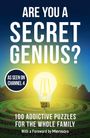 "Are you a secret genius?" und "100 addictive puzzles for the whole family." Eine Glühbirne in einem grünen Labyrinth.