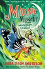 Texte: "She's a little bug on a BIG adventure! Marnie Midnight and the Minibeast Mission. Laura Ellen Anderson." Eine bunte Illustration.