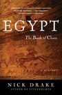 „EGYPT: The Book of Chaos. Nick Drake, Author of Tutankhamun.“ Illustration mit antiken ägyptischen Wandmalereien.