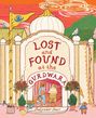 Text: "Lost and Found at the Gurdwara" von Baljinder Kaur. 

Eine Illustration zeigt die Fassade eines Gurdwaras mit Personen, Pflanzen und Dekorationen.