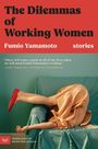 Text: "The Dilemmas of Working Women" von Fumio Yamamoto. Eine Person in einem orangefarbenen Kleid auf einem Sofa.