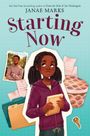 „Starting Now“ von Janae Marks zeigt ein Mädchen mit Zöpfen, das ein Buch hält. Daneben ein Junge in einem Foto.