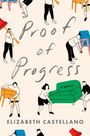 „Proof of Progress", „A Novel", „Elizabeth Castellano". Illustration mit Menschen, die Möbel tragen.