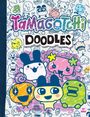 Oben steht "Tamagotchi Doodles". Darunter sind bunte, fröhliche Zeichnungen von fünf cartoonartigen Figuren mit großen Augen.