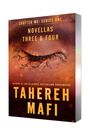 "SHATTER ME: SERIES ONE, NOVELLAS THREE & FOUR, TAHEREH MAFI." Ein geschlossenes Auge mit wimpernartigen Ästen.