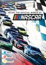 "Inside the Official World of NASCAR" in großer Schrift, darunter Rennwagen auf einer Strecke in hoher Geschwindigkeit.