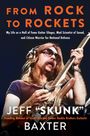 "FROM ROCK TO ROCKETS" steht oben auf einem Buchcover. Darunter spielt ein bärtiger Mann mit Sonnenbrille E-Gitarre.