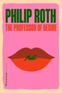 Oben steht „PHILIP ROTH THE PROFESSOR OF DESIRE“. Darunter eine Illustration von Lippen mit einer grünen Figur.