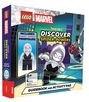 "Includes Ghost-Spider Minifigure." LEGO-Logo, Marvel-Logo, Comic-Illustration von Ghost-Spider und Spider-Man.