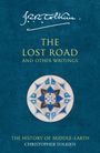 „The Lost Road and Other Writings“ von J.R.R. Tolkien. Muster mit blauen und braunen sternförmigen Elementen.