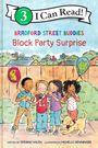 "I Can Read! Bradford Street Buddies: Block Party Surprise. Vier Kinder und ein Hund stehen fröhlich zusammen im Freien."