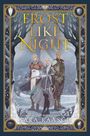 "Frost Like Night" von Sara Raasch. Drei Personen in winterlichen Rüstungen stehen in einem schneebedeckten Wald.