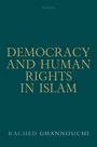 Buchtitel: "Democracy and Human Rights in Islam" von Rached Ghannouchi. Hintergrund in dunklem Grün.