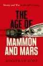 "Money and War in the 20th Century" steht oben, "THE AGE OF MAMMON AND MARS" zentral auf rotem Hintergrund mit Panzer und Geldschein.