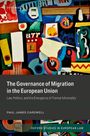 "The Governance of Migration in the European Union" von Paul James Cardwell, buntes abstraktes Kunstwerk im Hintergrund.