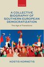 Titel: "A Collective Biography of Southern European Democratization". Illustration von jubelnden Menschen mit Fahnen.