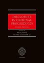 Paul Jarvis: Disclosure in Criminal Proceedings, Buch