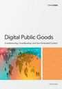 „Digital Public Goods“ von Yan Chen, Oxford. Illustration mit Weltkarte und Vernetzung, orangene Muster rechts.