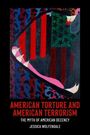 "American Torture and American Terrorism: The Myth of American Decency, Jessica Wolfendale." Ein abstraktes Gemälde im Hintergrund.