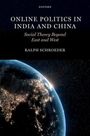 ONLINE POLITICS IN INDIA AND CHINA, Ralph Schroeder. Erde bei Nacht mit leuchtenden Städten im Weltraum.