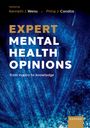 Text: "EXPERT MENTAL HEALTH OPINIONS from inquiry to knowledge", rote und blaue abstrakte Textur.