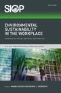 "ENVIRONMENTAL SUSTAINABILITY IN THE WORKPLACE." Modernes Gebäude mit Bäumen im Spiegelbild; SIOP-Logo oben.